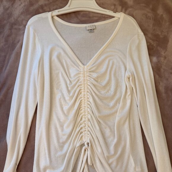 A New Day Cinch Front Long Sleeve Boho Shirt - Picture 1 of 4